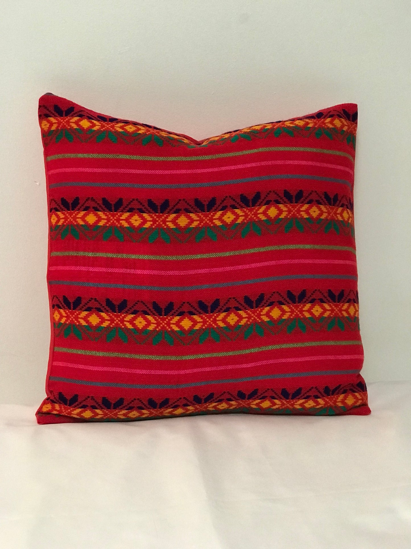 Mexican Red Pillow Cover 16x16,  Mexican Home Decor