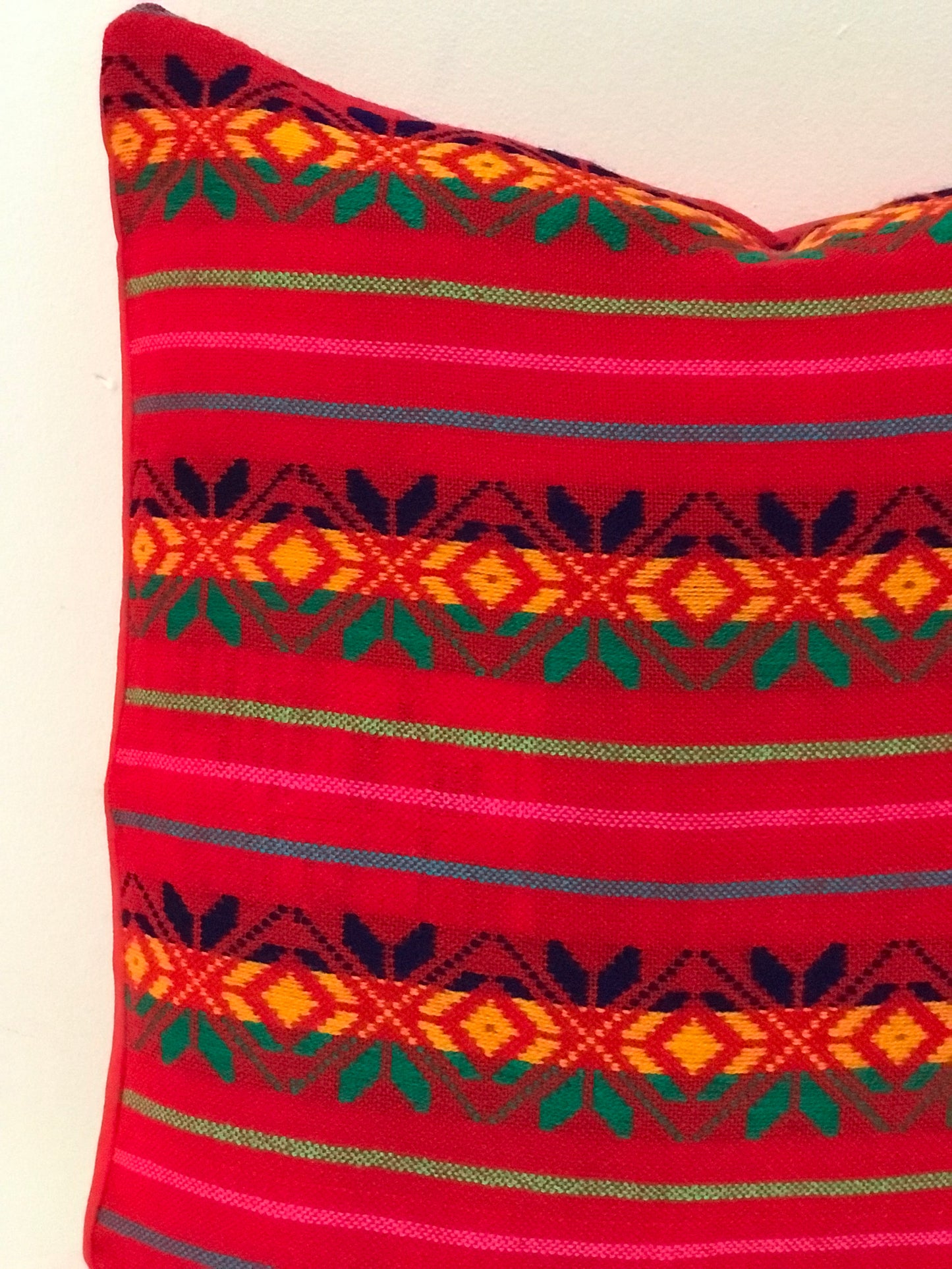 Mexican Red Pillow Cover 16x16,  Mexican Home Decor