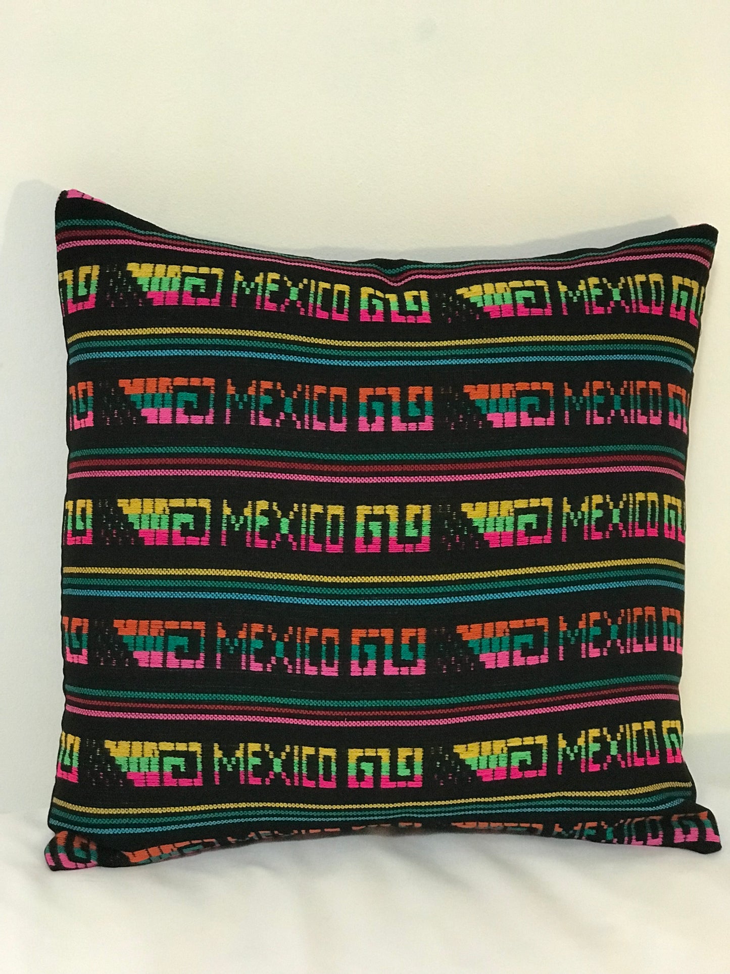 Mexican Black Pillow Cover 16x16, Mexican Home Decor