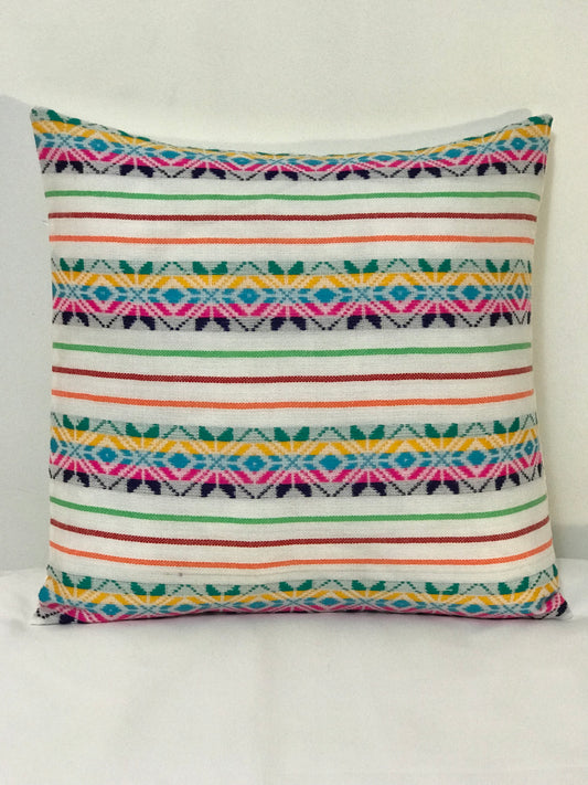 Mexican White Pillow Cover 16x16, Mexican Home Decor