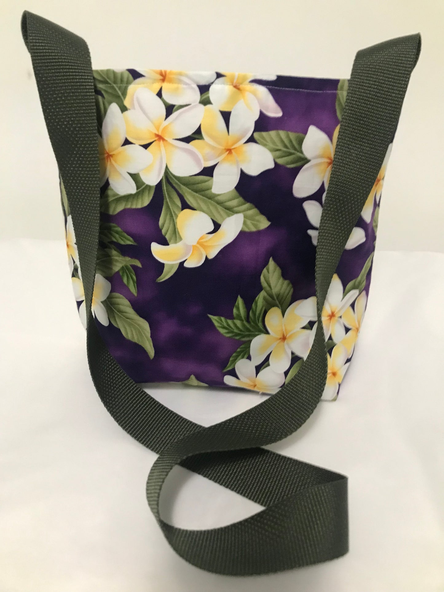 Hawaiian Purple Flowers Crossbody Tote Bag, Tropical Bag, Tote Bag